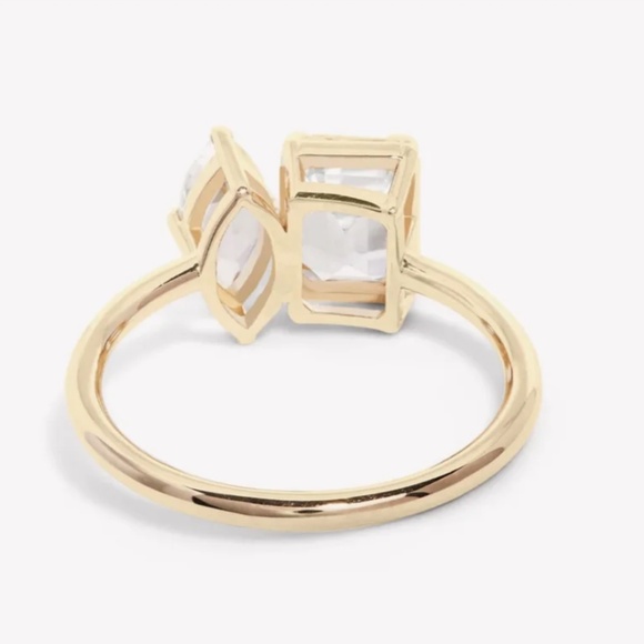 New Double Date Toi Et Moi Topaz Gold Ring from Stone and Strand collection. - Picture 3 of 9